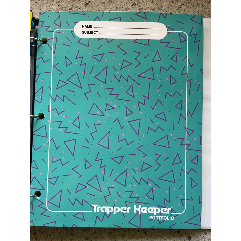 Mead Trapper Keeper Binder Hot Air Balloon Retro 80s 90s Style with 6 Portfolios - Picture 8 of 10